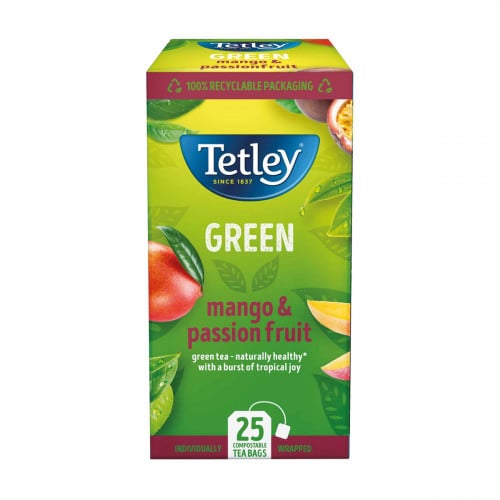 شاي أخضر Tetley بالمانجو والباشن فروت