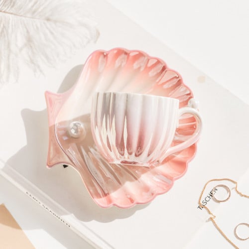 كوب شاي إنجليزي Pearl وردي