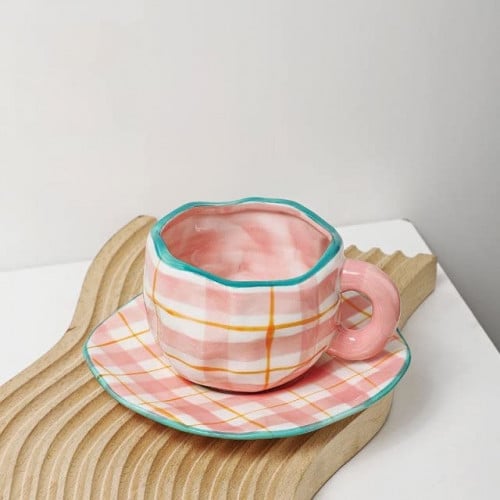 كوب سيراميك يدوي Miyake Checks
