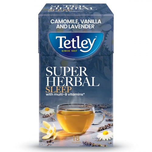 Tetley's Super Herbal Tea for a restful sleep
