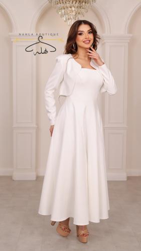 فستان مع جاكيت - أبيض