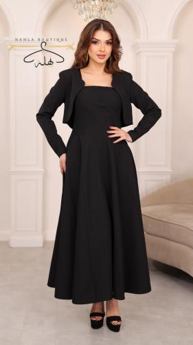 فستان مع جاكيت - أسود