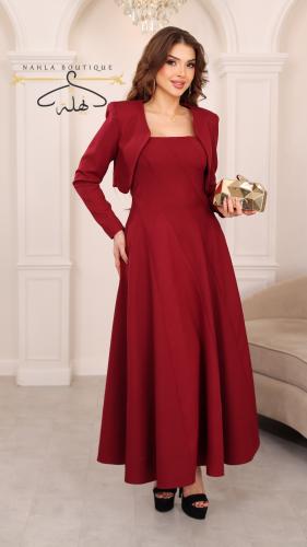 فستان مع جاكيت - أحمر