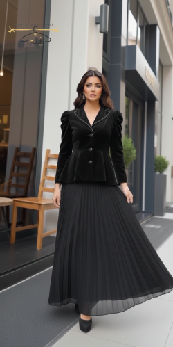 تيور مخمل - أسود