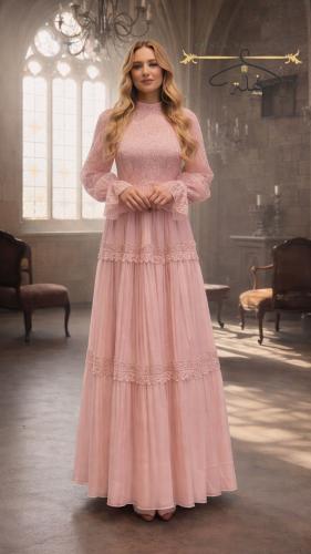 فستان - وردي