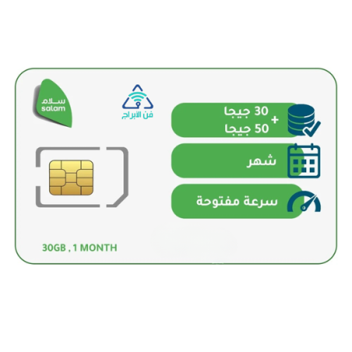 شريحة بيانات من سلام | باقة 30 + 50 جيجا شهر