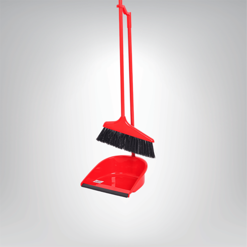 Scrub and shovel set with long handles