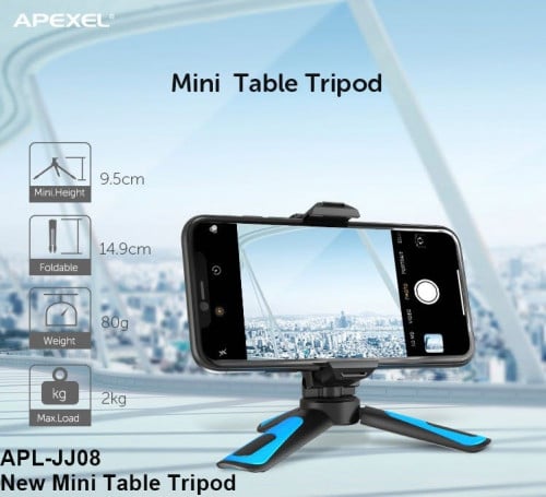 Apexel - universal mini tripod mobile accessories phone, mini tripod stand for smartphone - تريبود صغير للكاميرات الرقمية والهواتف الذكية