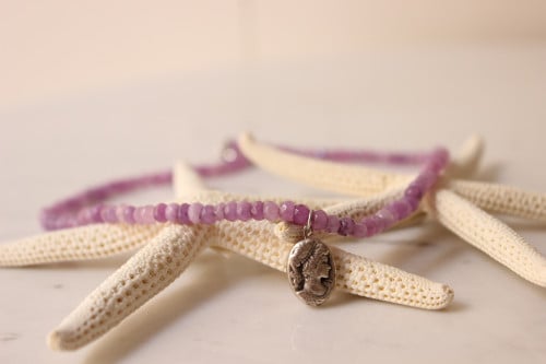 سلسلة بحجر موف مع تعليقه فضه