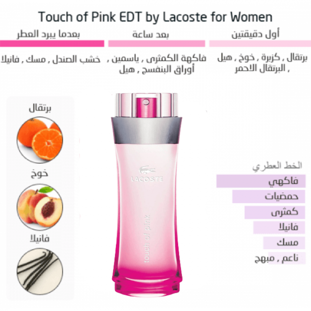 90 Lacoste Touch of Pink For Women 90ml Eau de Toilette