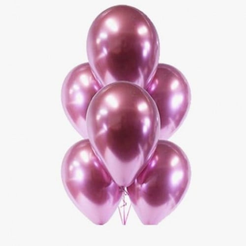 بالون كروم زهري 6 حبات Pink chrome balloon 6 piece...