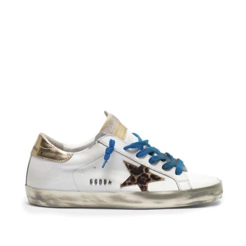 Superstar sneakers with sparkly foxing and leopard...