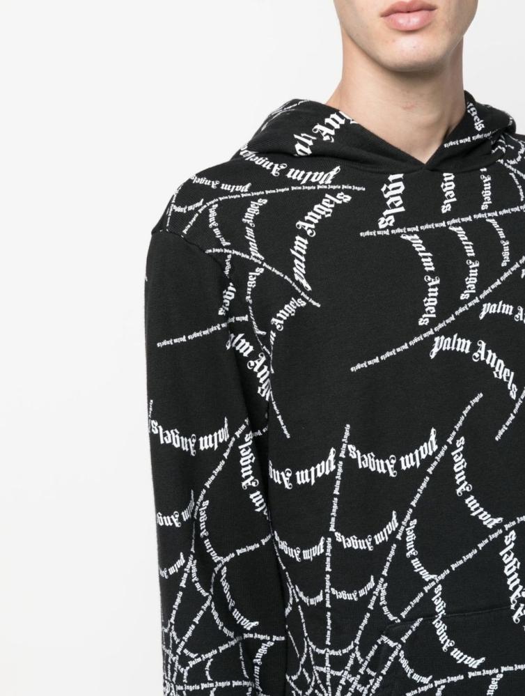 Palm Angels spider web print hoodie