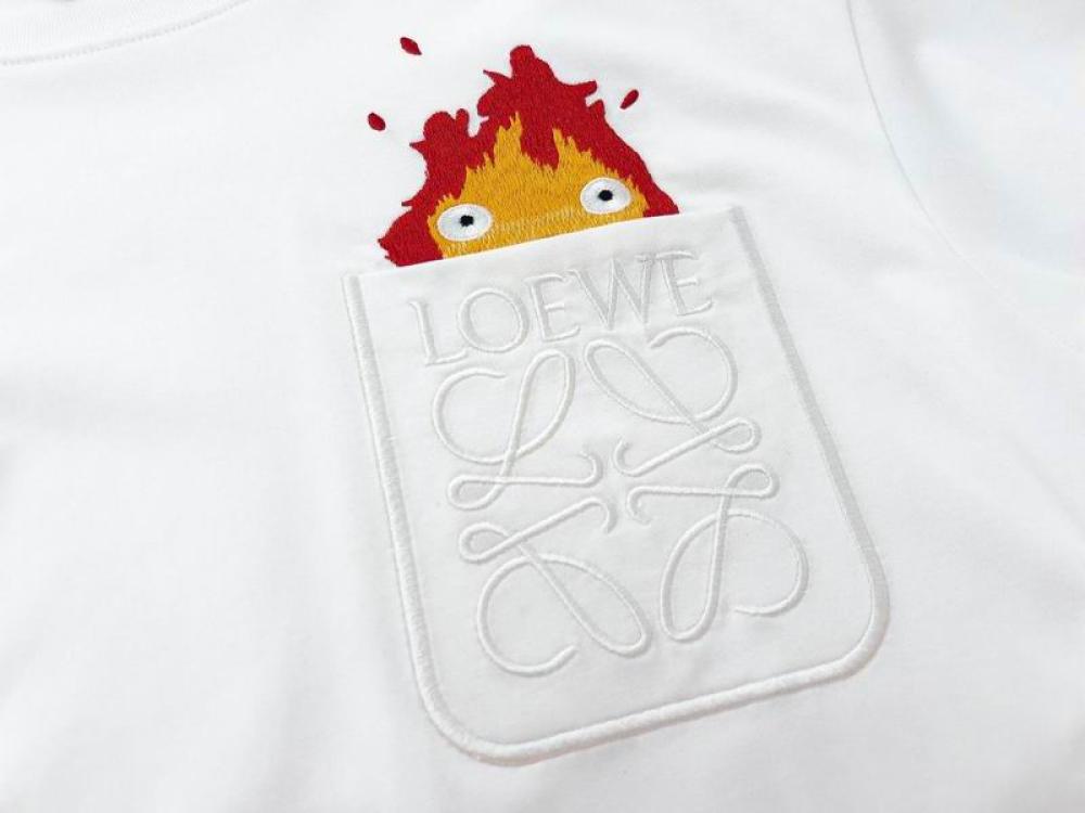 Loewe Logo Embroidered Crewneck T-Shirt Size:(M)