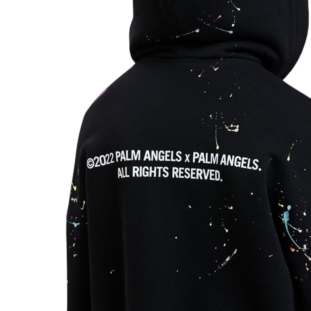 Palm Angels Painted Palm Tree Hooded Sweatshirt
