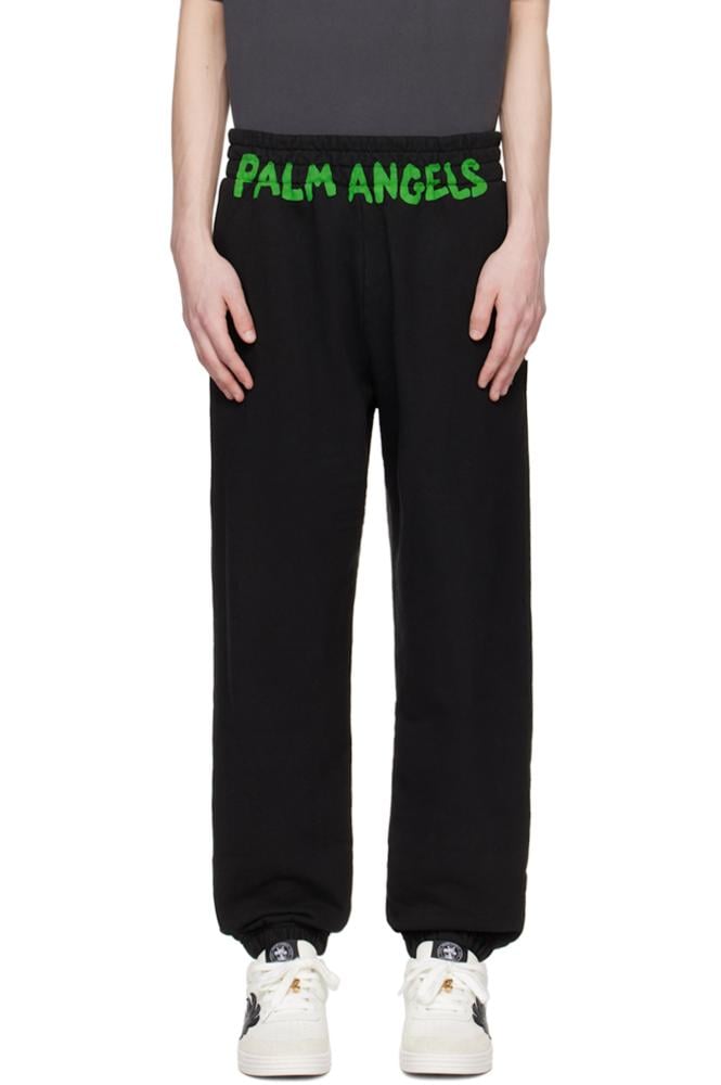 PALM ANGELS Black Printed Sweatpants