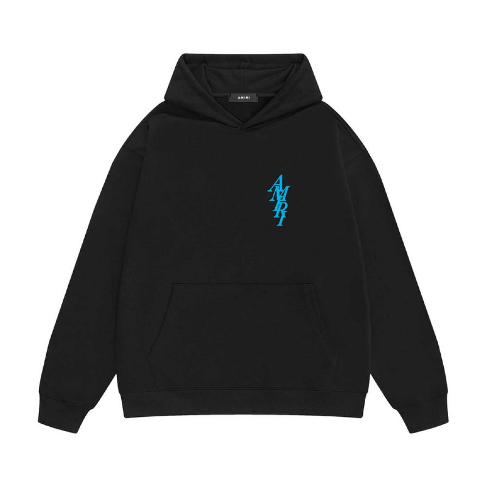 AMIRI Staggered Leather-Trimmed Logo-Appliquéd Cotton-Jersey Hoodie
