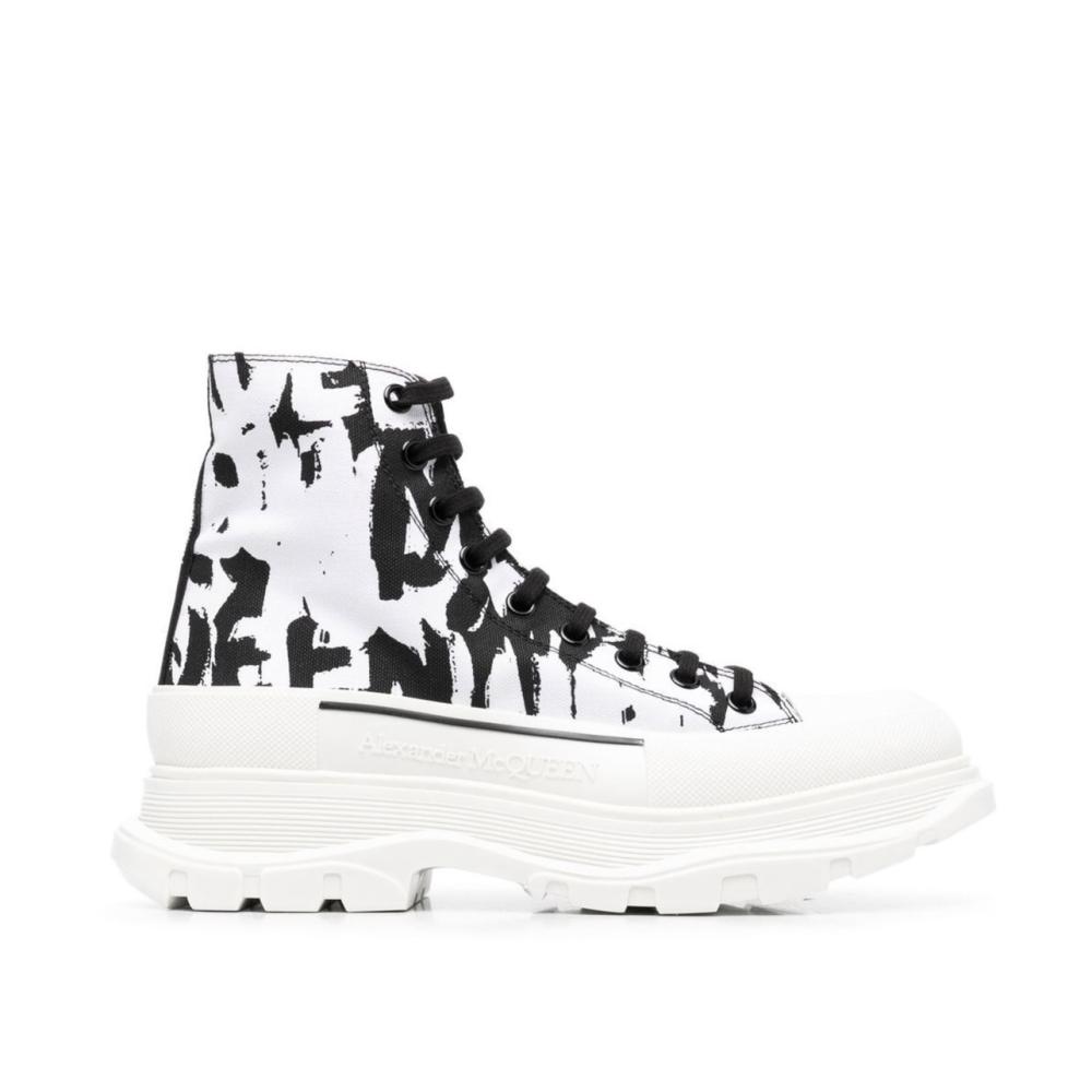 Alexander McQueen Graffiti Tread canvas boots