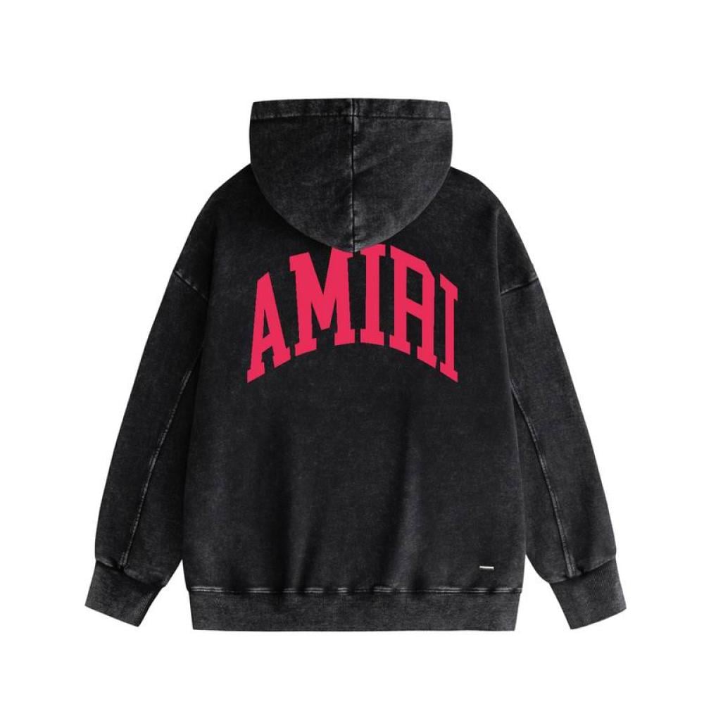 AMIRI Staggered Leather-Trimmed Logo-Appliquéd Cotton-Jersey Hoodie