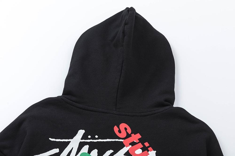 STUSSY Test Strike Fleece Hoodie Black
