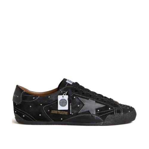Women's True-Star in black suede with Swarovski crystals and black leather star Size:(40)
