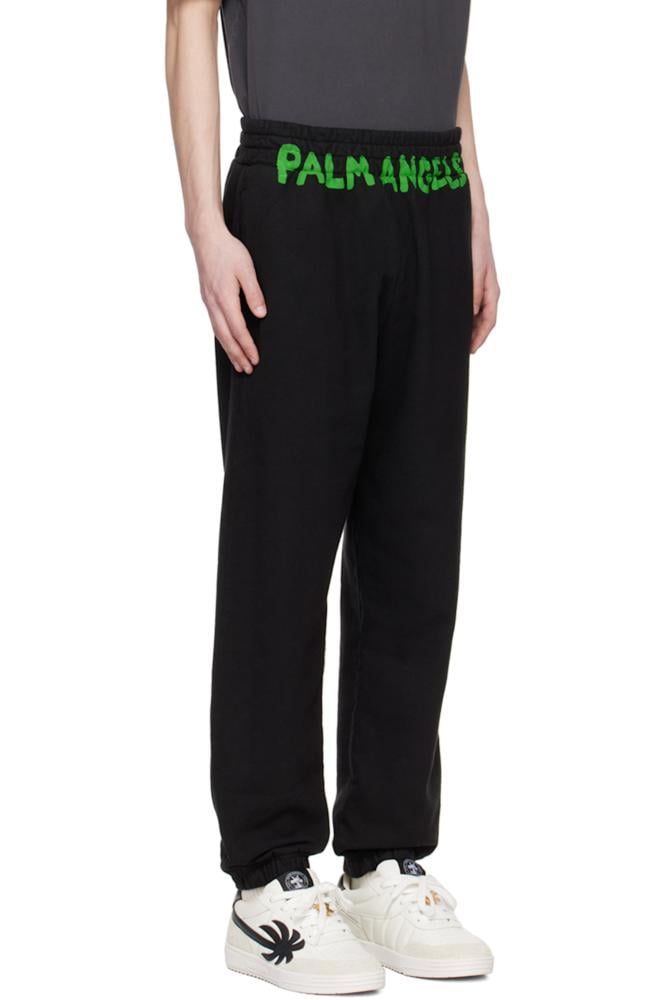 PALM ANGELS Black Printed Sweatpants