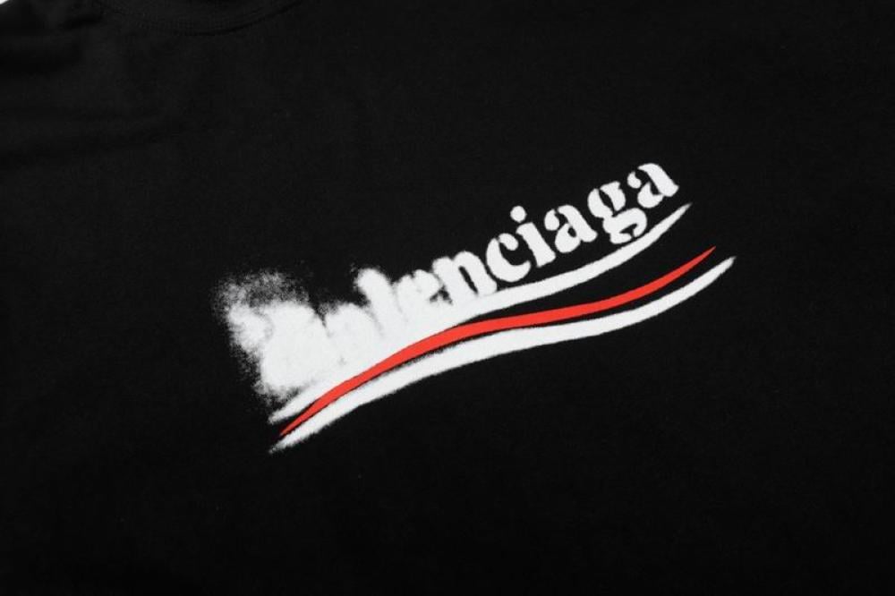 BALENCIAGA Black Political Stencil T-Shirt