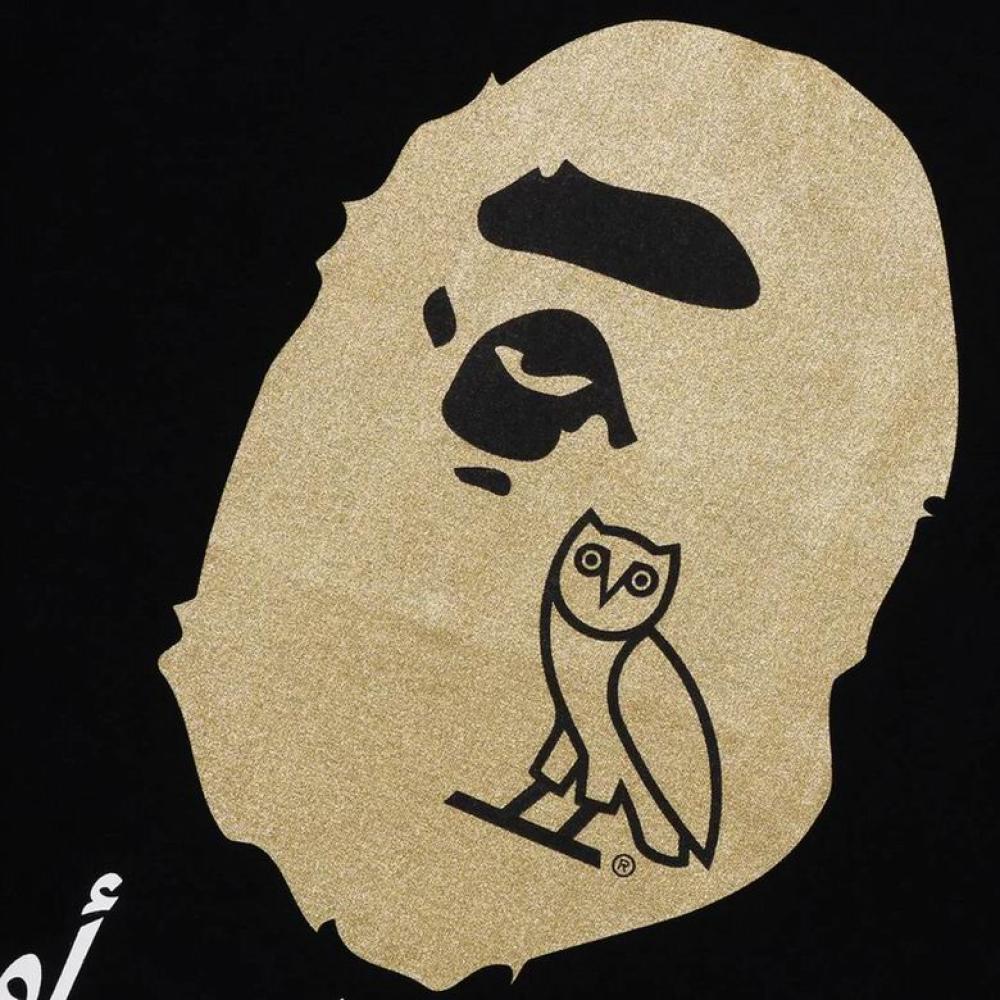 BAPE x OVO Ape Head Tee Black Gold