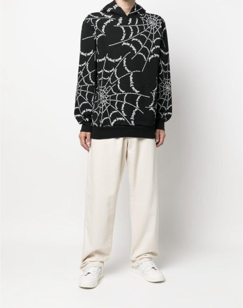 Palm Angels spider web print hoodie
