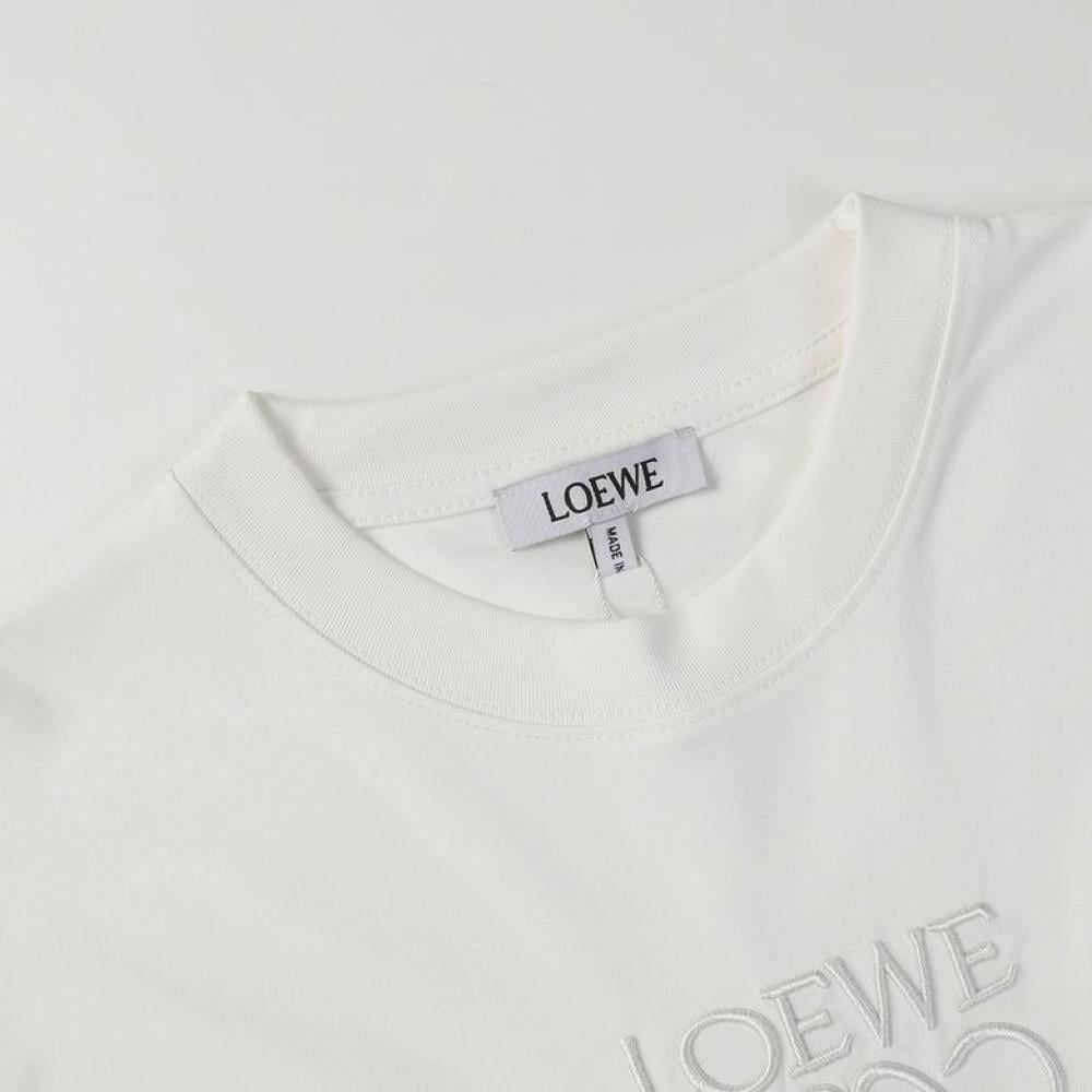 Loewe Logo Embroidered Crewneck T-Shirt