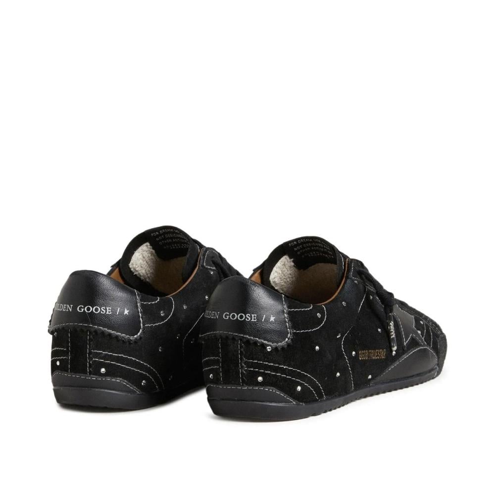 Women's True-Star in black suede with Swarovski crystals and black leather star Size:(40)