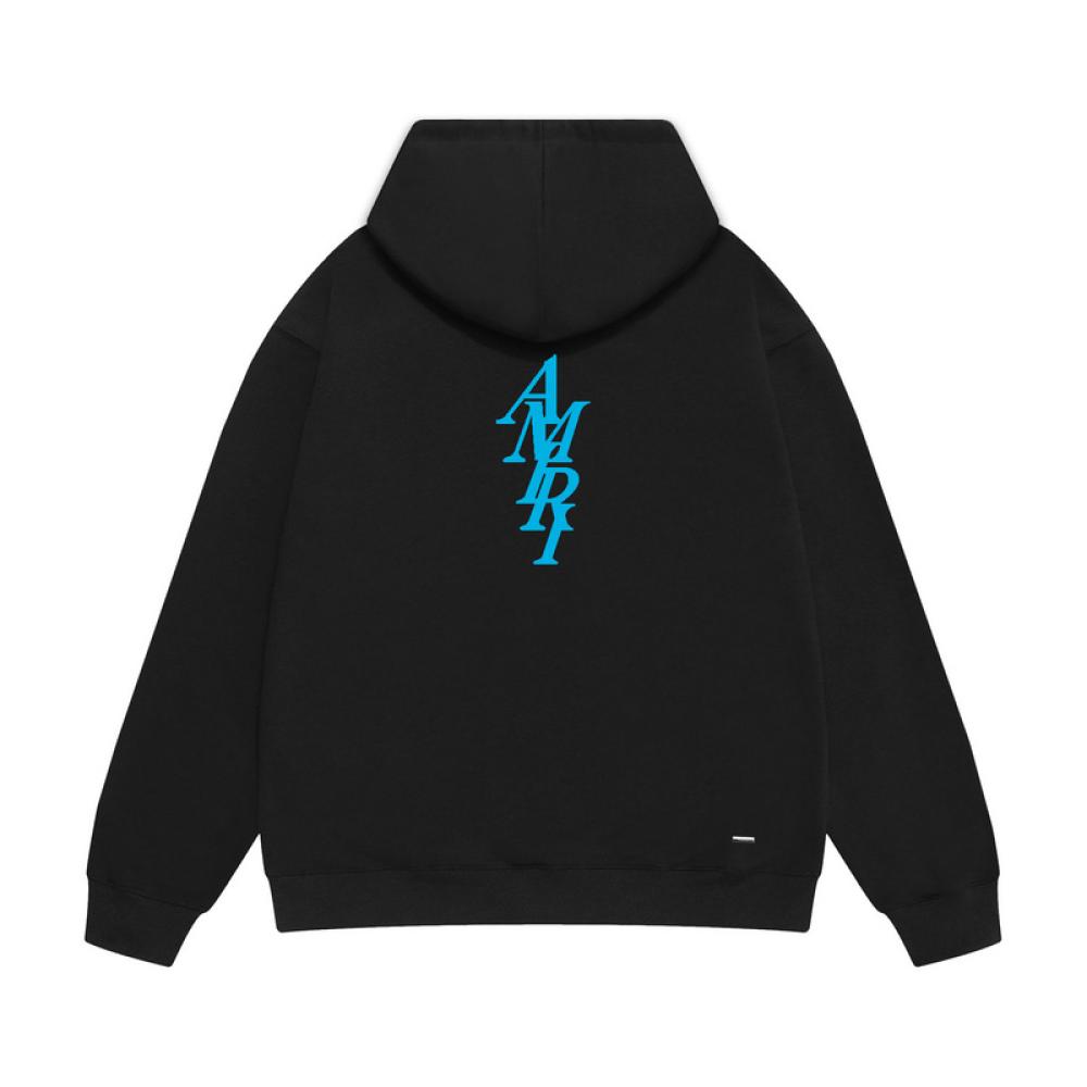 AMIRI Staggered Leather-Trimmed Logo-Appliquéd Cotton-Jersey Hoodie