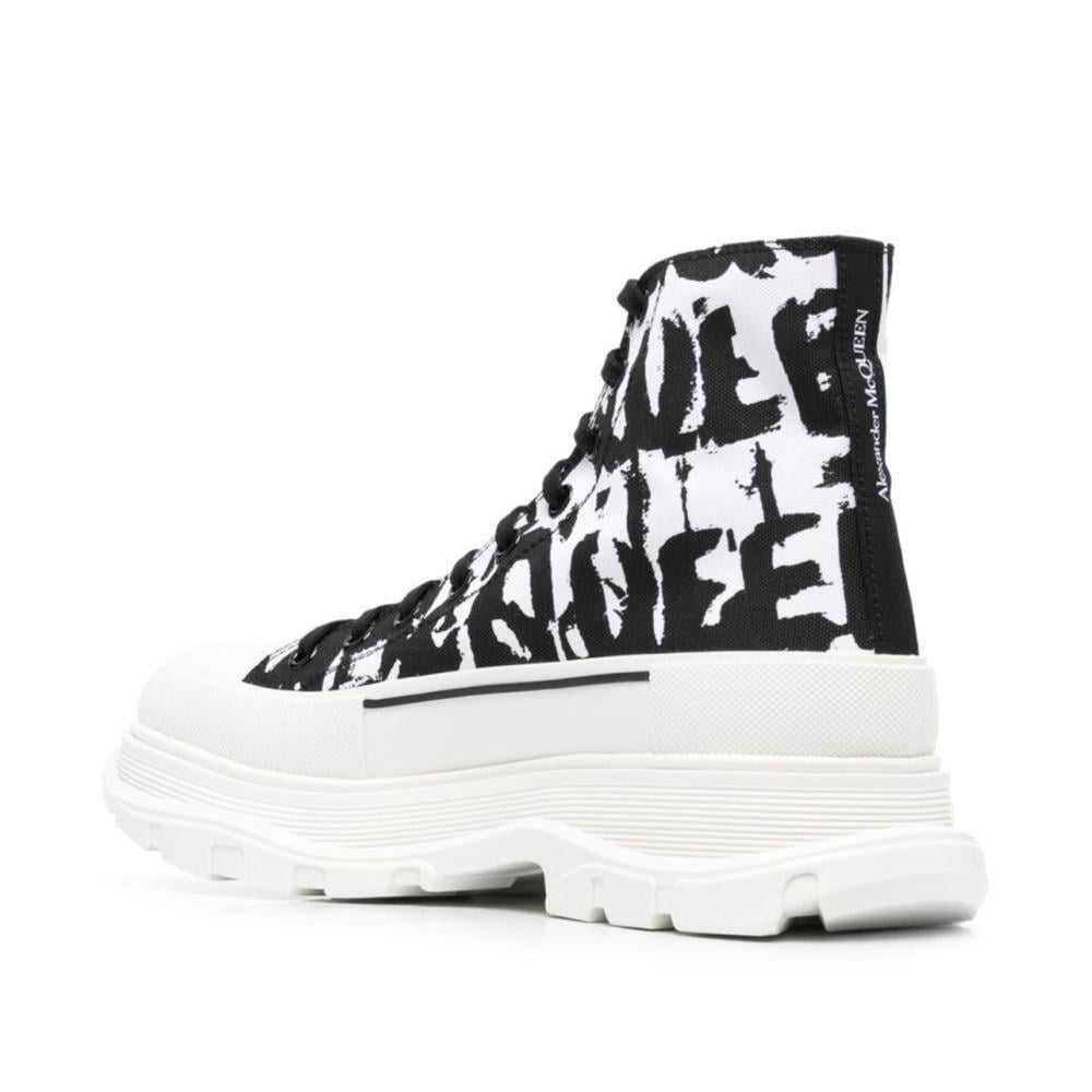 Alexander McQueen Graffiti Tread canvas boots