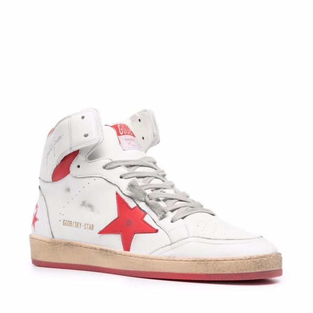 محلي - Golden Goose Sky-Star sneakers with signature on the ankle and red  leather inserts