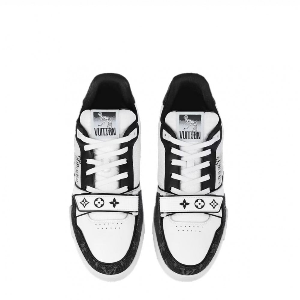 LOUIS VUITTON TRAINER MONOGRAM DENIM BLACK WHITE