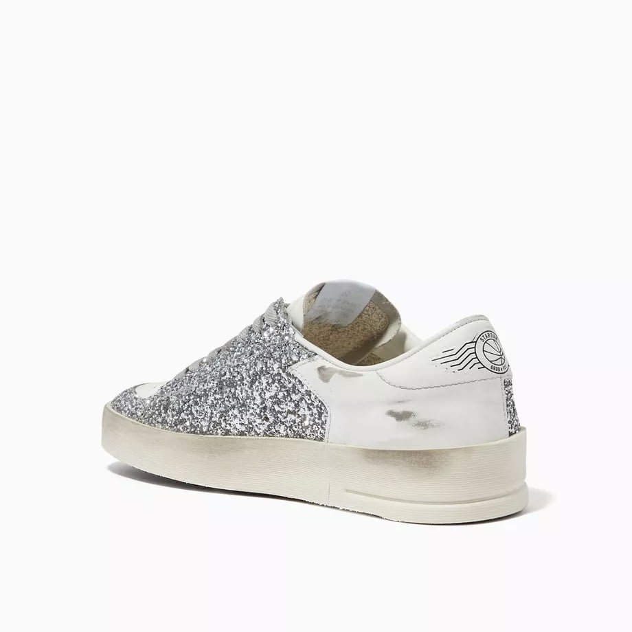 Golden Goose Silver & White Stardan Sneakers