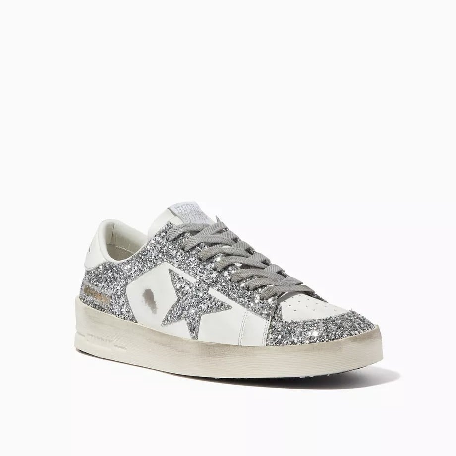 Golden Goose Silver & White Stardan Sneakers