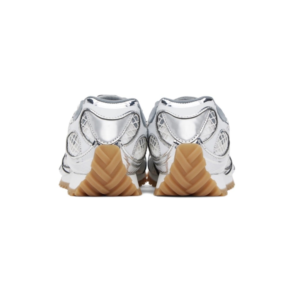 BOTTEGA VENETA Silver & White Orbit Sneakers Size:(36)