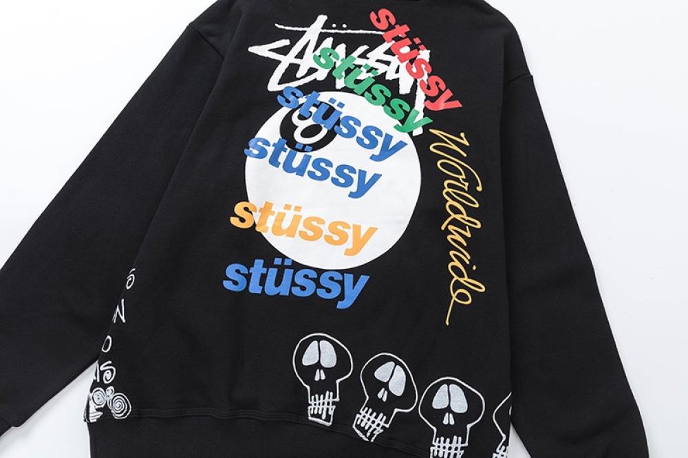STUSSY Test Strike Fleece Hoodie Black