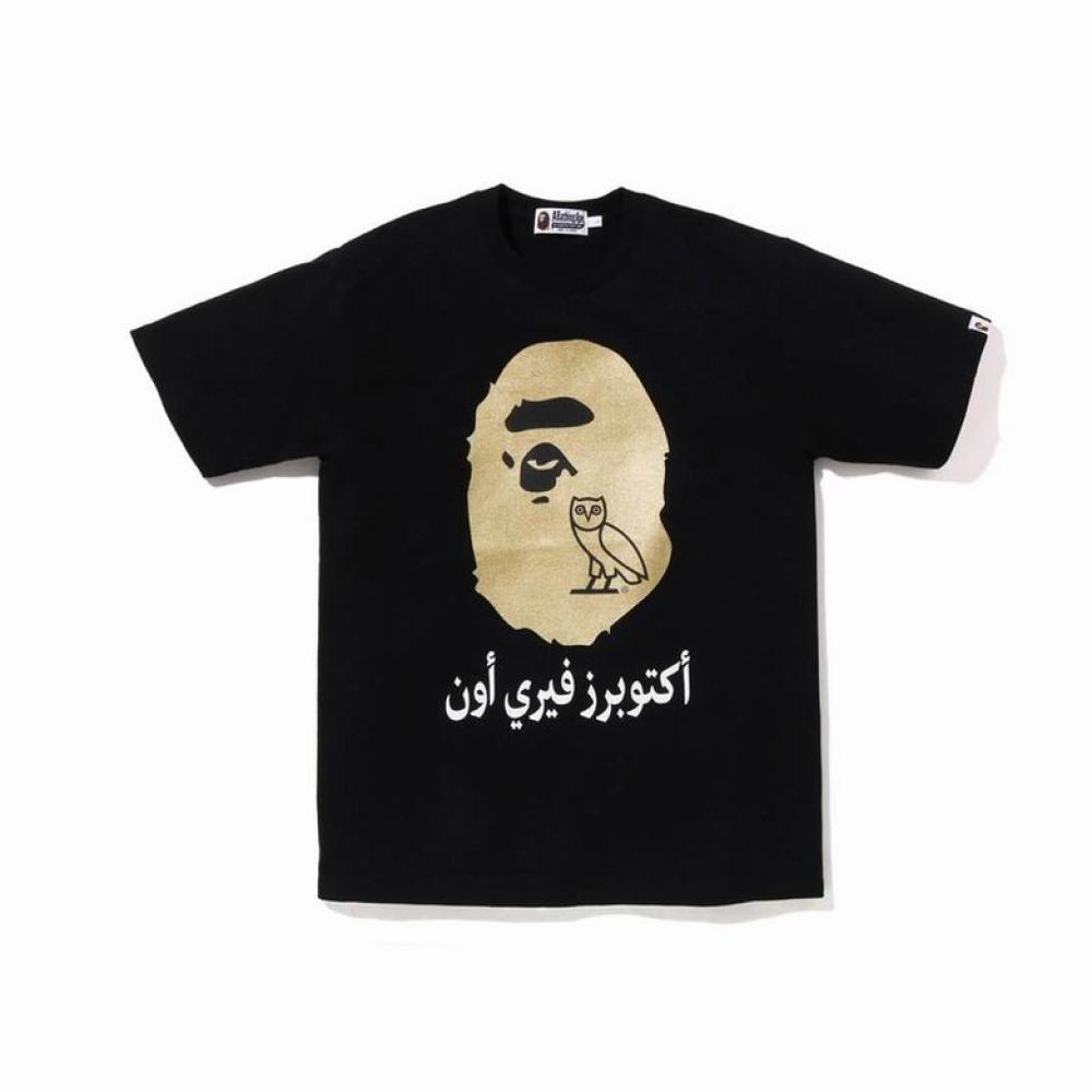 BAPE x OVO Ape Head Tee Black Gold