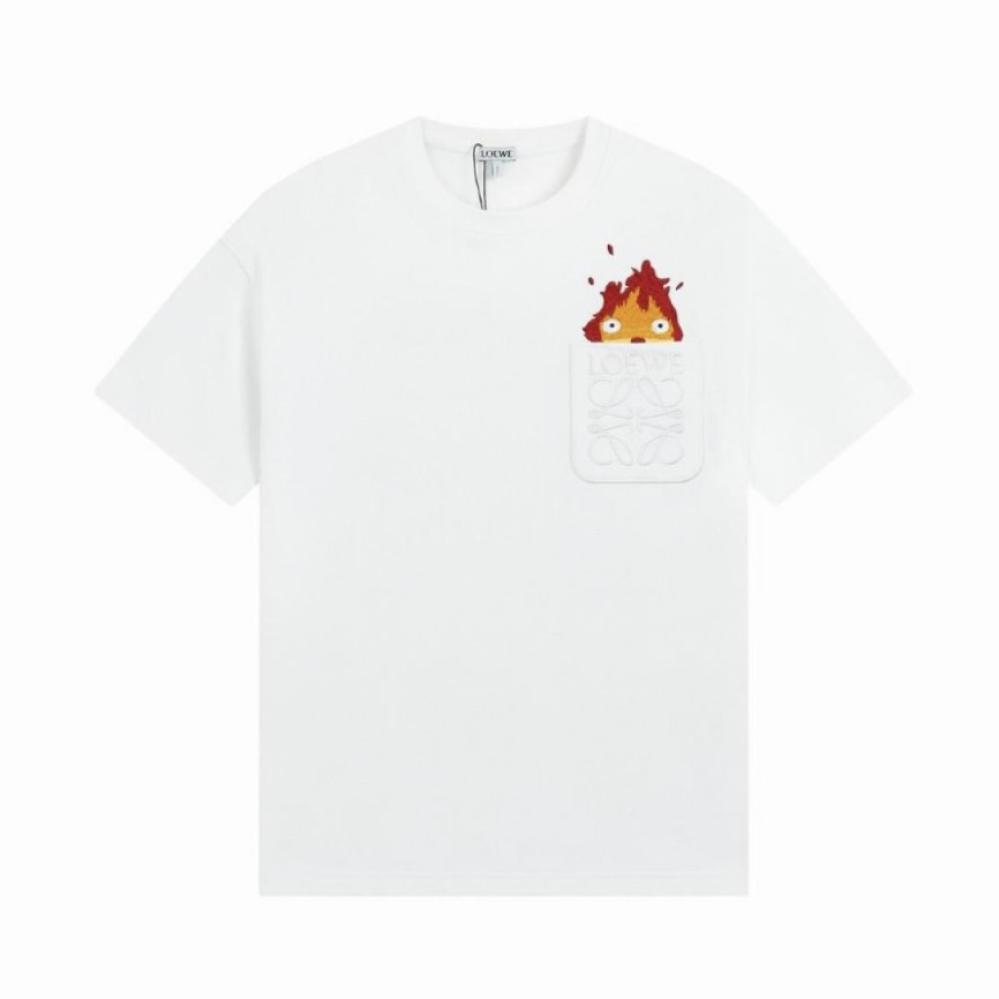Loewe Logo Embroidered Crewneck T-Shirt Size:(M)