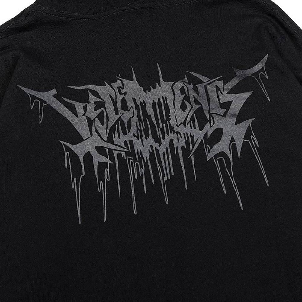 Vetements Black Skull Metal Hoodie