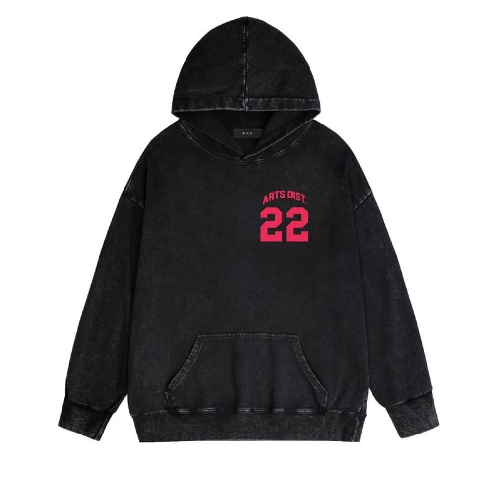 AMIRI Staggered Leather-Trimmed Logo-Appliquéd Cotton-Jersey Hoodie