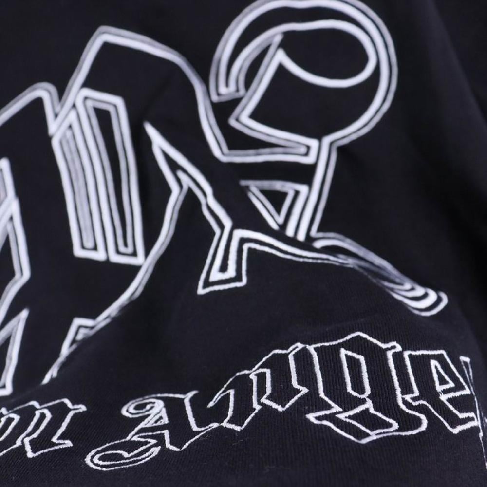 Palm Angels Logo Embroidered Long Sleeved Hoodie
