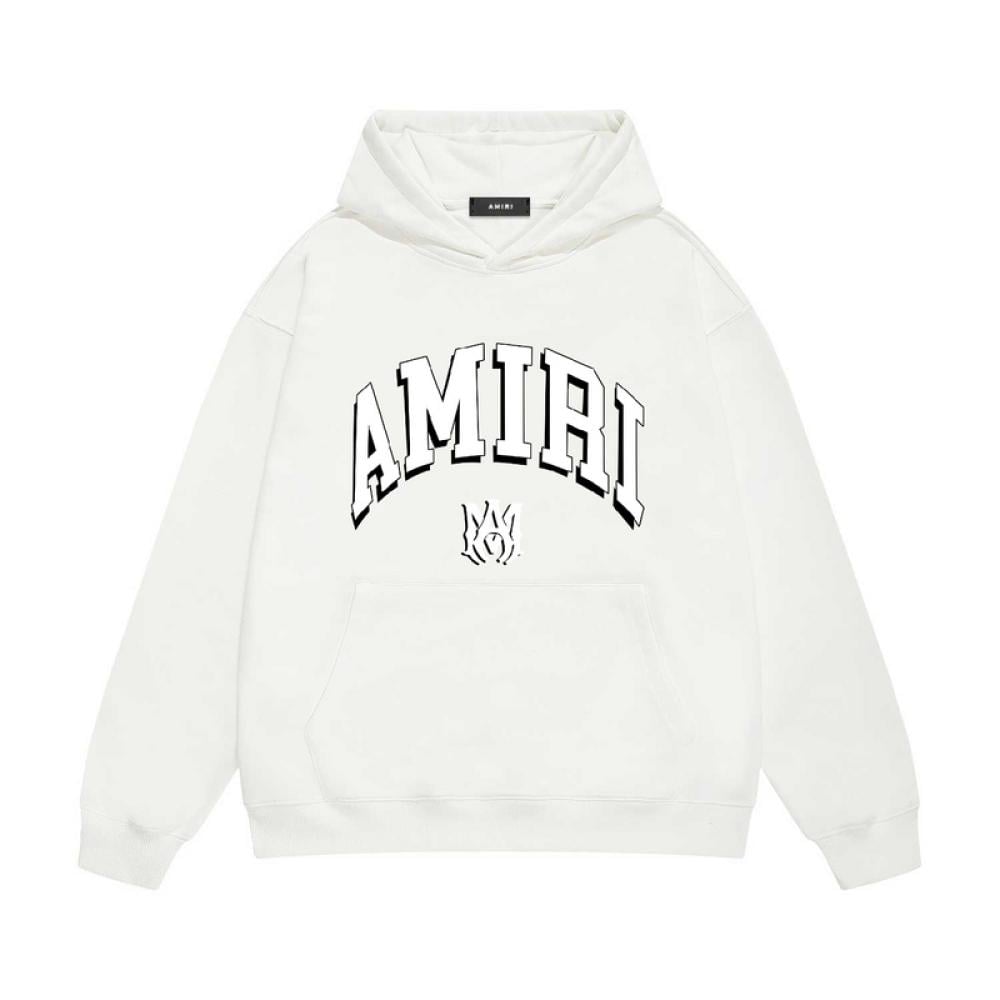 AMIRI Staggered Leather-Trimmed Logo-Appliquéd Cotton-Jersey Hoodie