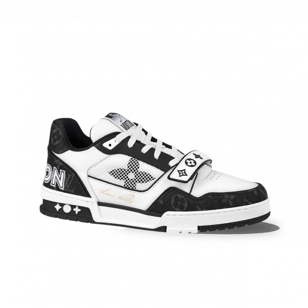 LOUIS VUITTON TRAINER MONOGRAM DENIM BLACK WHITE