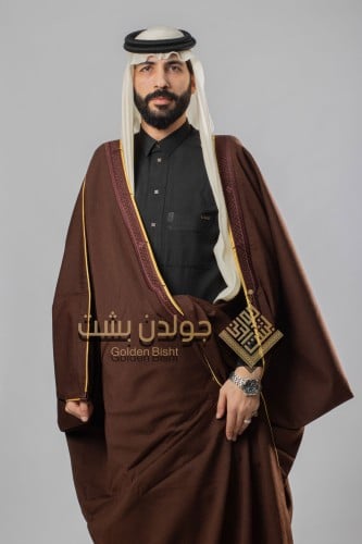 Golden Bisht- بشت شتوي مكسر حرير عودي
