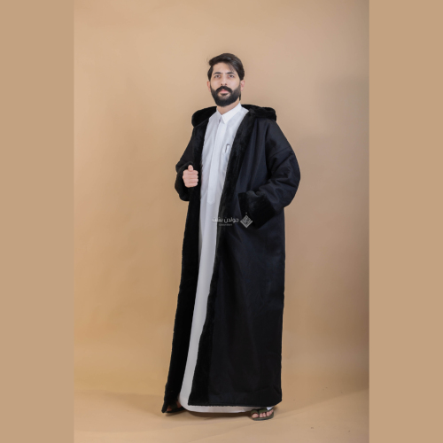 Golden Bisht- فروة جولد اسود ساده