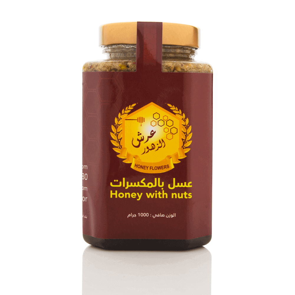 Discover the taste of beauty with honey with nuts from Arsh Al-Zohour