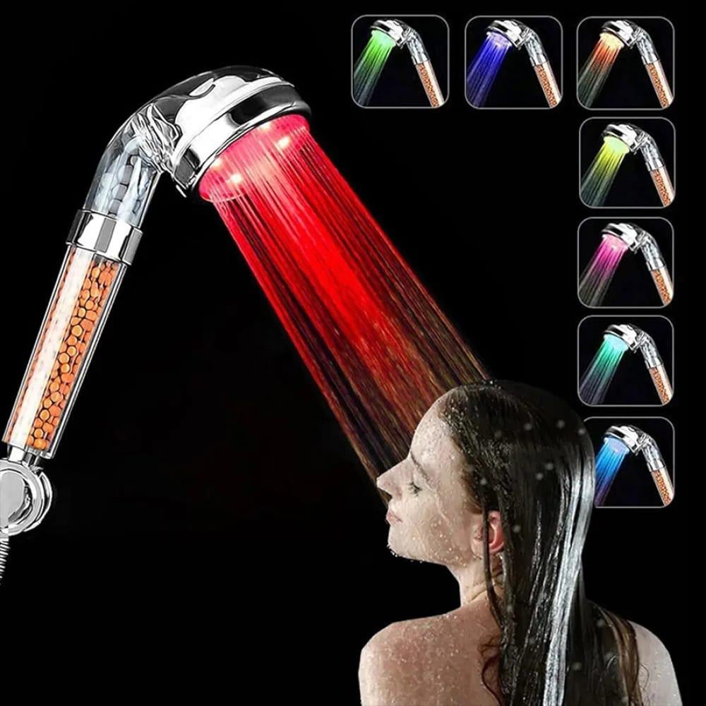 دش الاستحمام (YC8117) مع إضاءة LED RGB لتنقية المياه تتغير تلقائيًا حسب درجة حرارة الماء